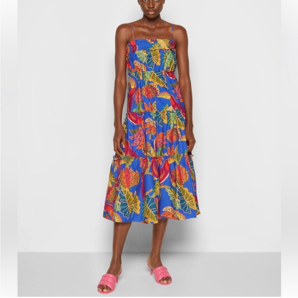 Farm Rio Farm Rio BEAKS BANANAS MIDI DRESS SIZE Large NWOT
